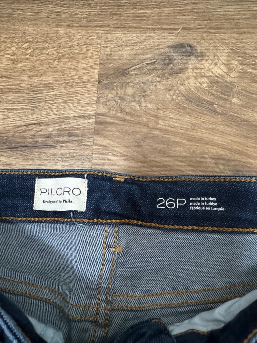 Pilcro The Annie High-Rise Straight Leg Crop Ankle Jean Deep Blue Size 26 Petite - Picture 5 of 7
